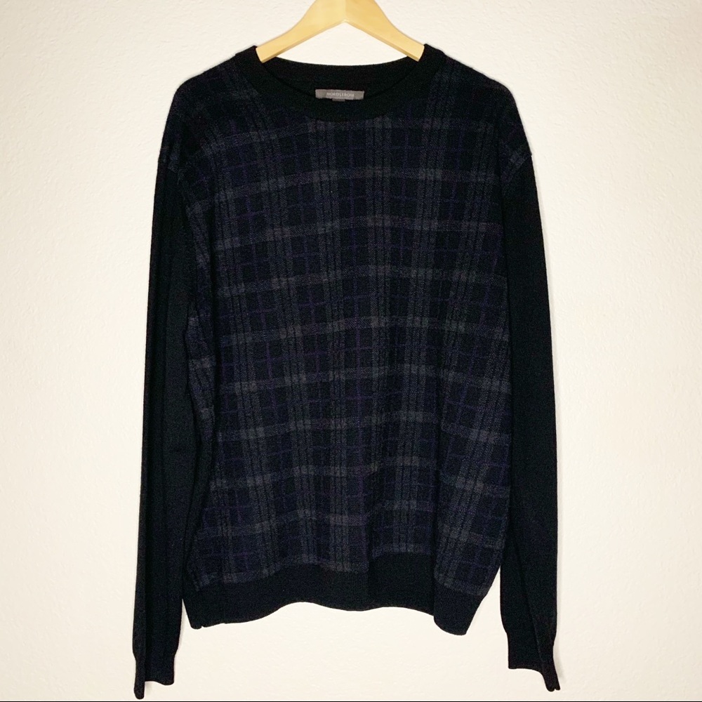 Nordstrom Black Crewneck Sweater sz XXL